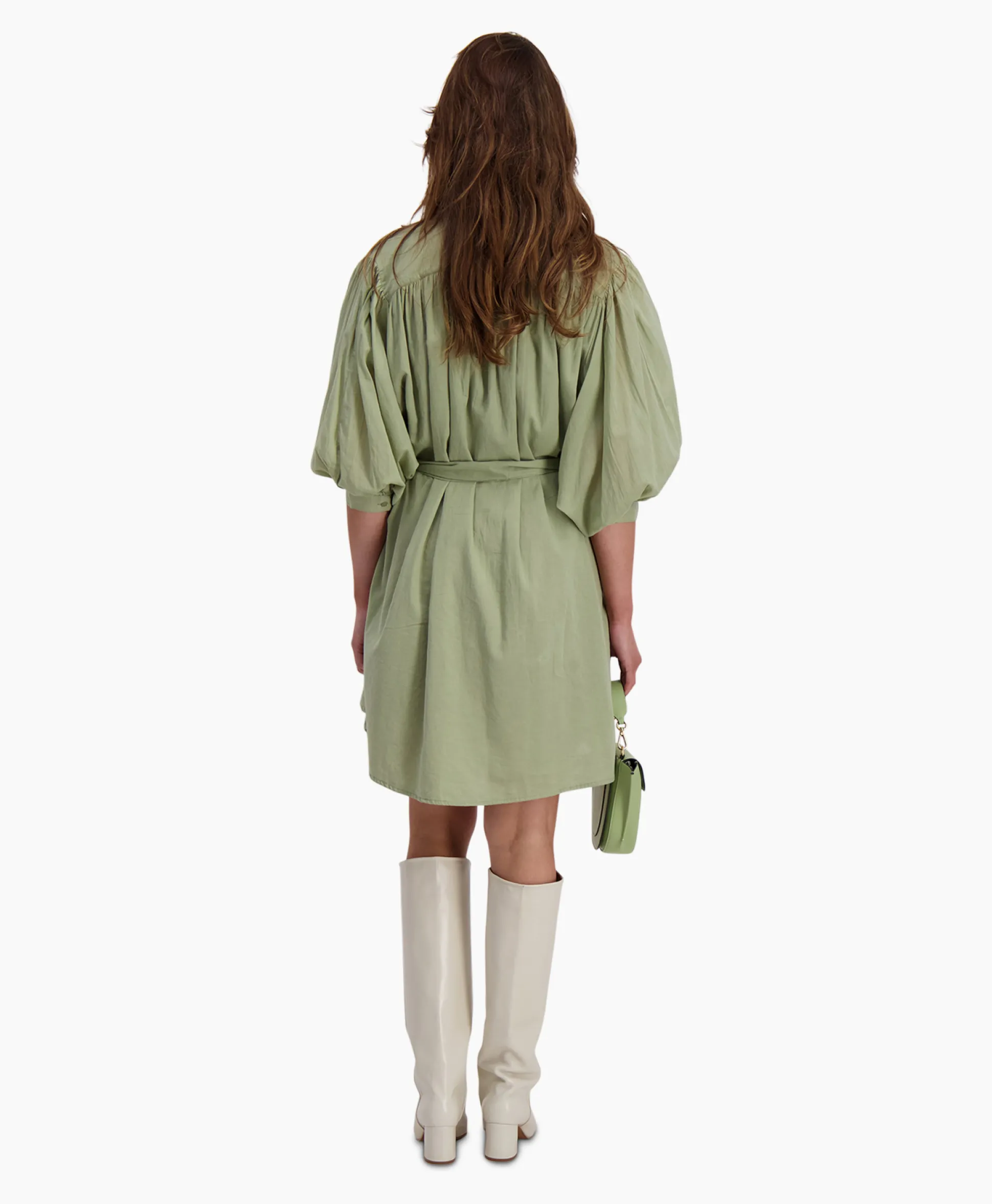 Sea Me Happy Mini Jurk Balloon Short Double Layered Licht Groen