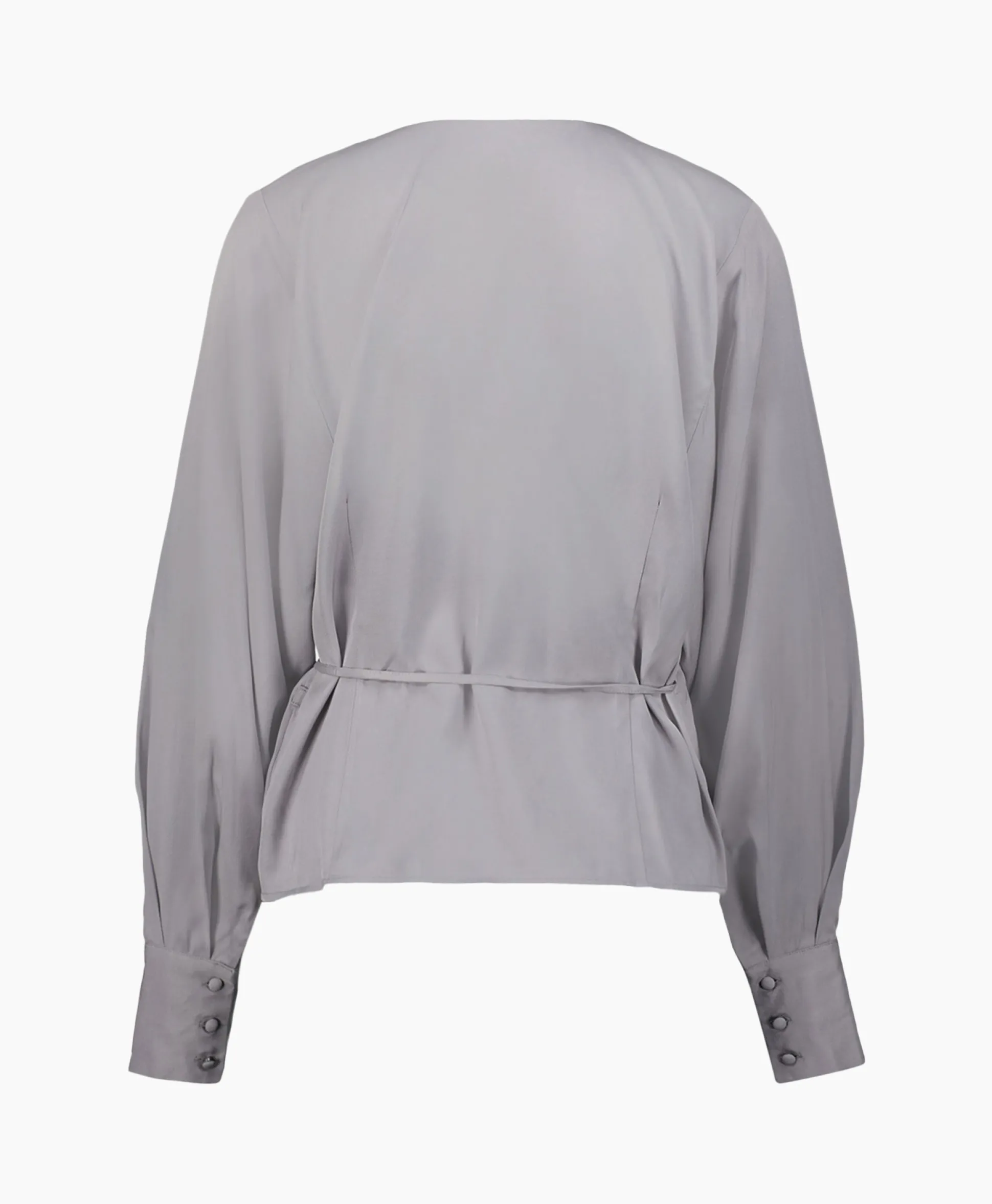 Selected Femme Blouse Jolie Ls Wrap Top Ex Grijs