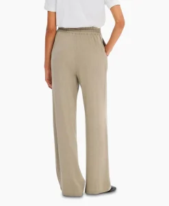 Selected Femme Broek Viva-Gulia Mw Long Linen Pant No Licht Grijs
