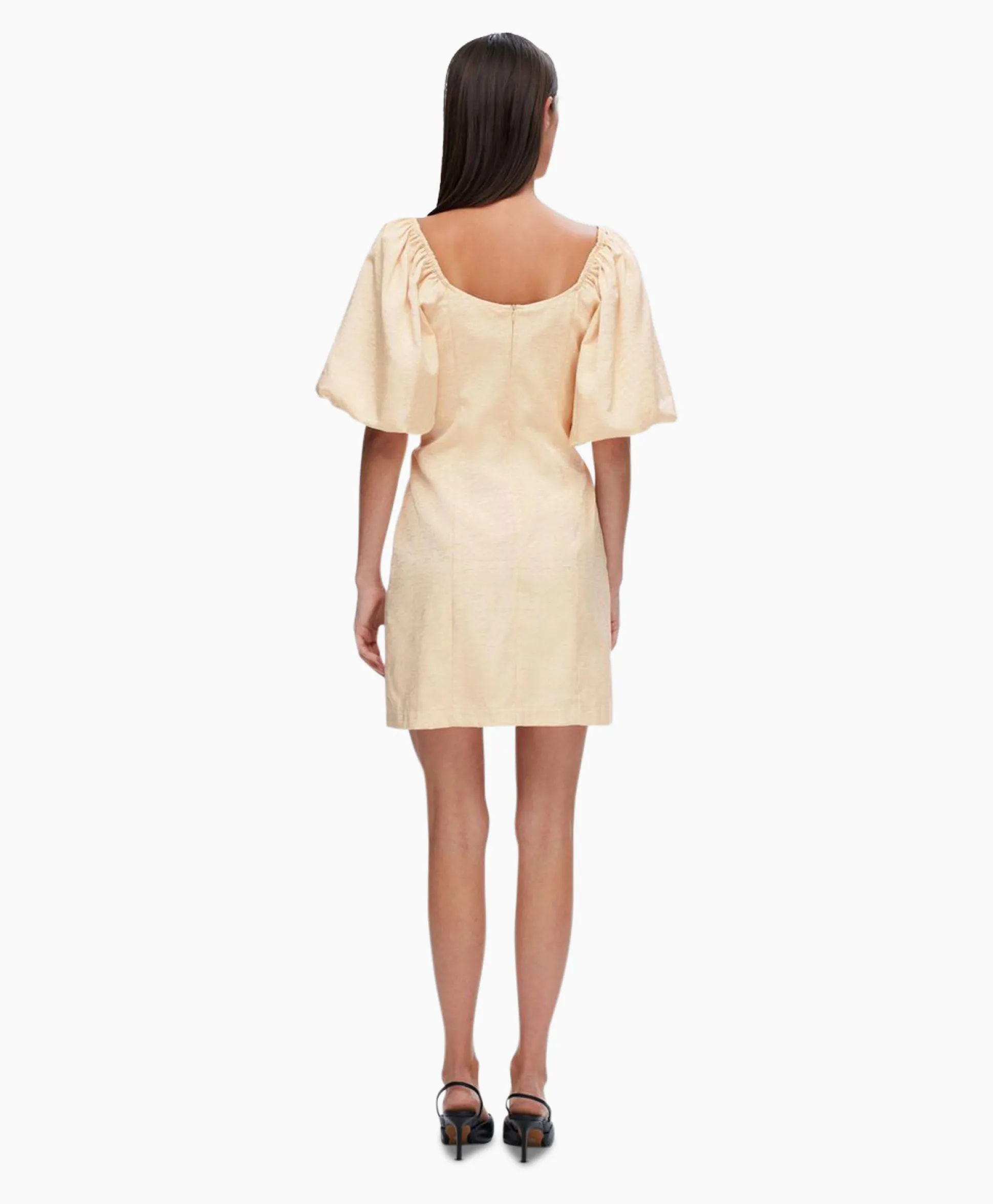 Selected Femme Jurk Firmina 3/4 On Off Short Dress B Zand