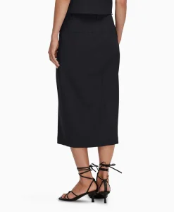 Selected Femme Midi Rok Rita Hw Long Skirt Dsm Donker Blauw