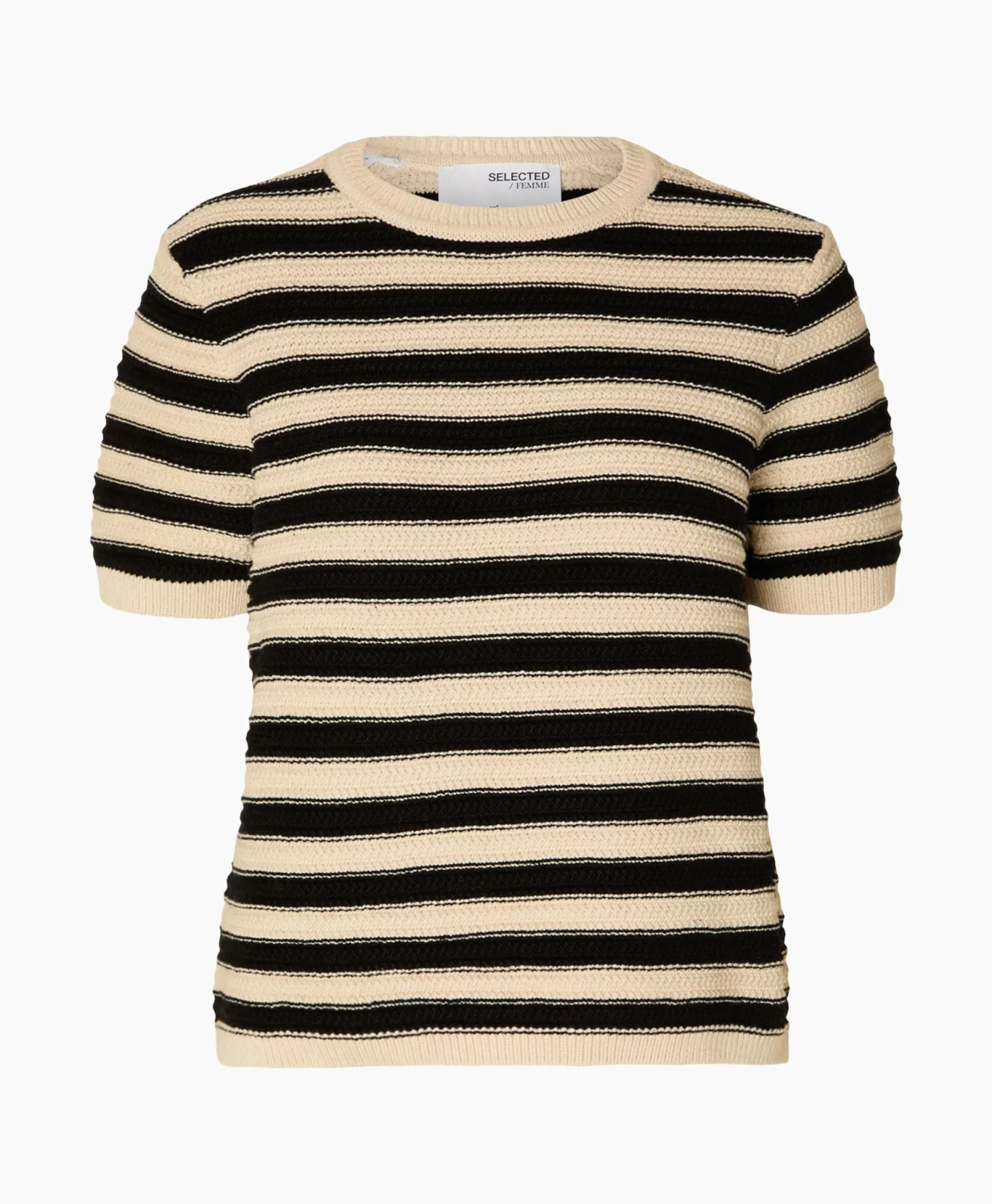 Selected Femme Pullover Dora Ss Knit O-Neck Goud