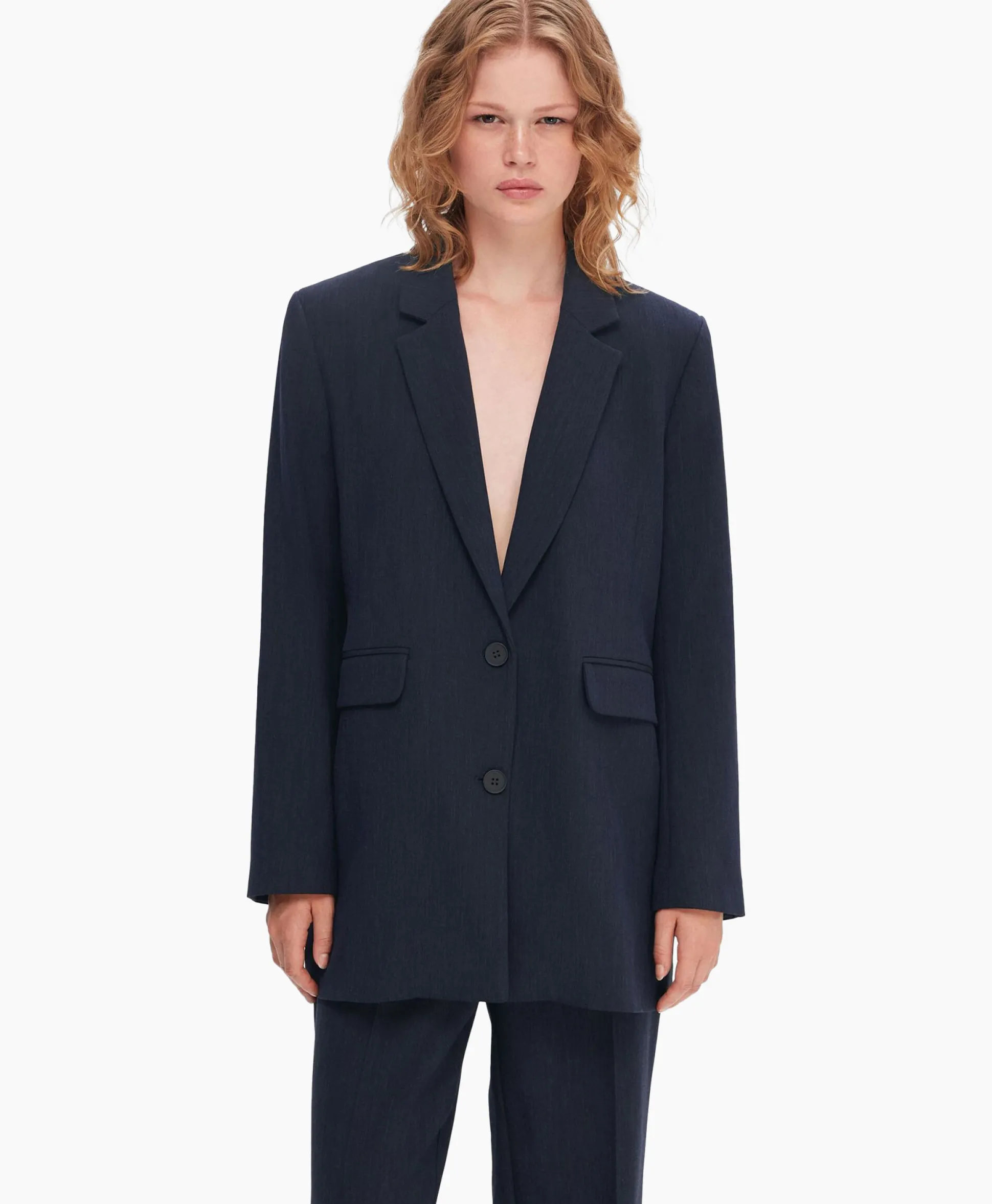 Selected Femme Selected Femme Jasje Rita Ls Relaxed Blazer D Sapdonker Blauw