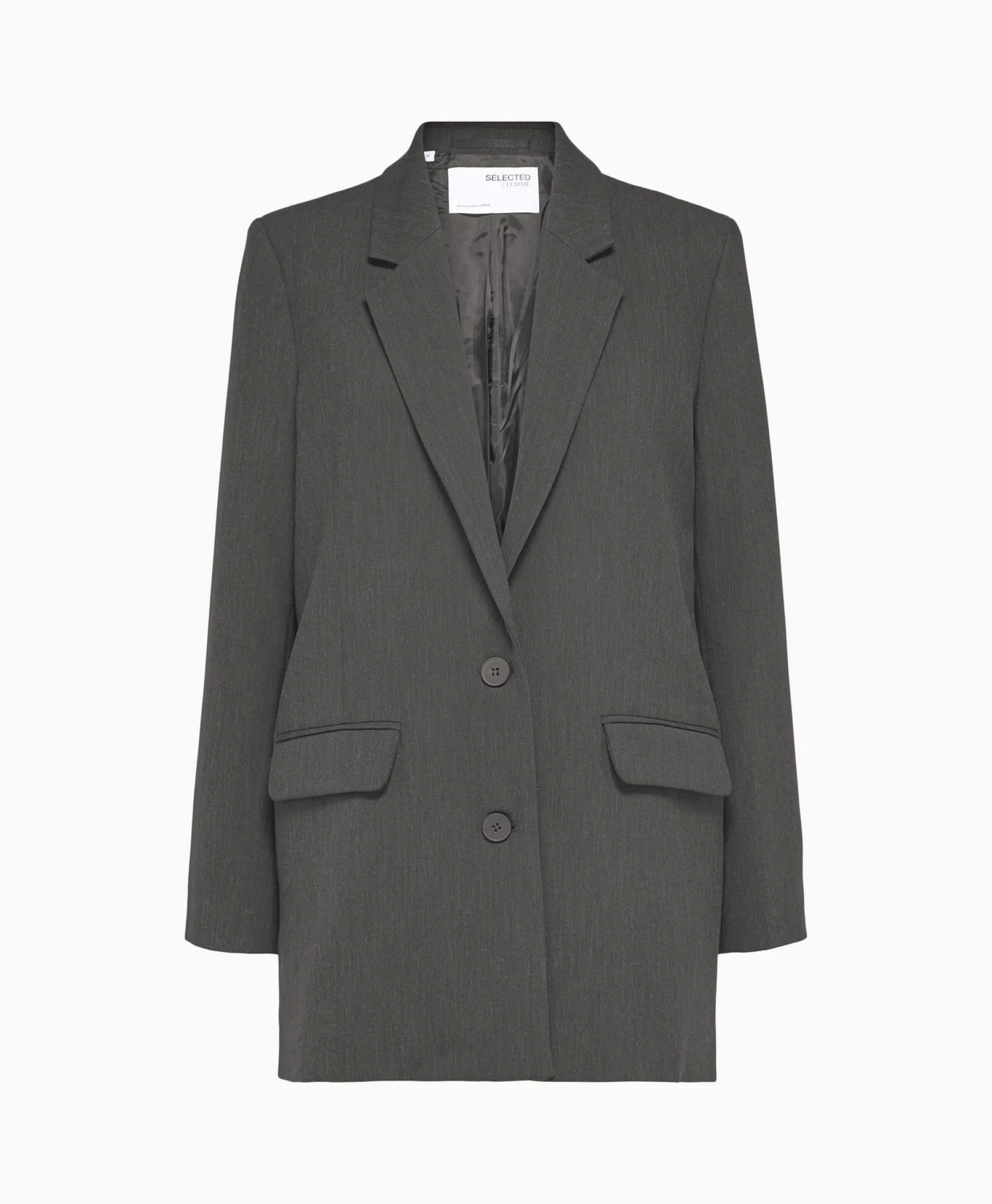 Selected Femme Selected Femme Jasje Rita Ls Relaxed Blazer Dgm No Donkergrijs