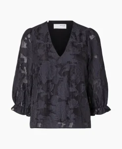 Selected Femme Top Cathi-Sadie 3/4 Ff Donker Blauw