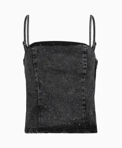 Selected Femme Top Doa-Dia Sl Denim Ex Grijs
