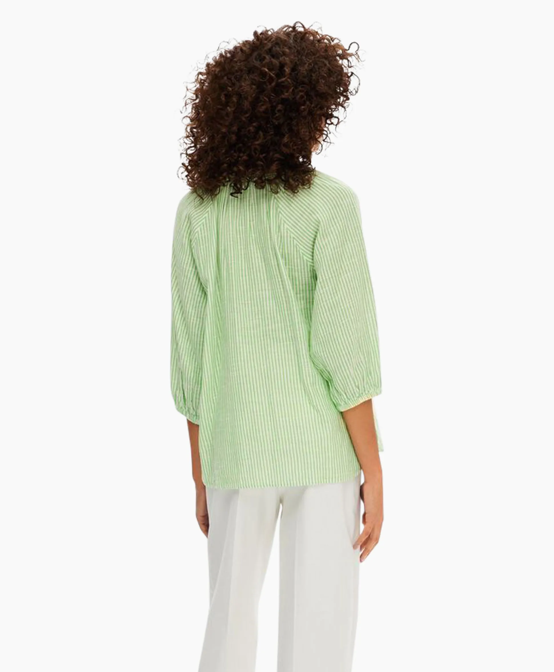 Selected Femme T-Shirt Korte Mouw Alberta 3/4 Stripe Shirt Noos Off White