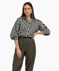 Studio Anneloes Blouse Havana Coffee Beans Zwart Dessin