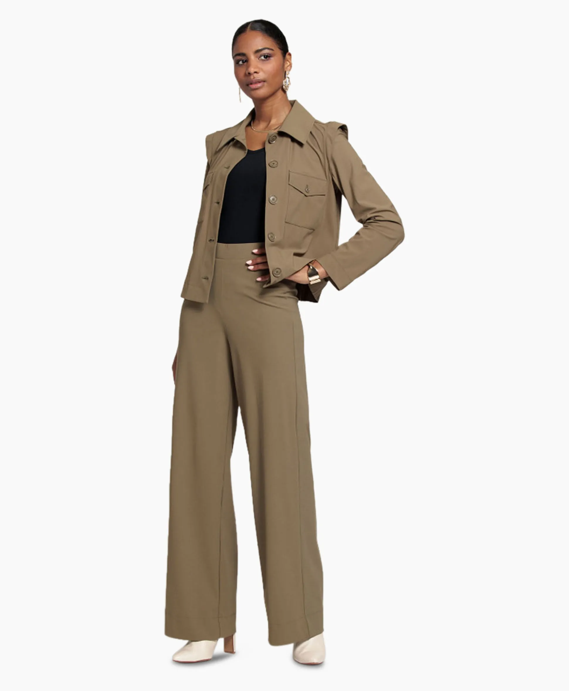 Studio Anneloes Broek Alex Bonded Trousers Bruin Dessin