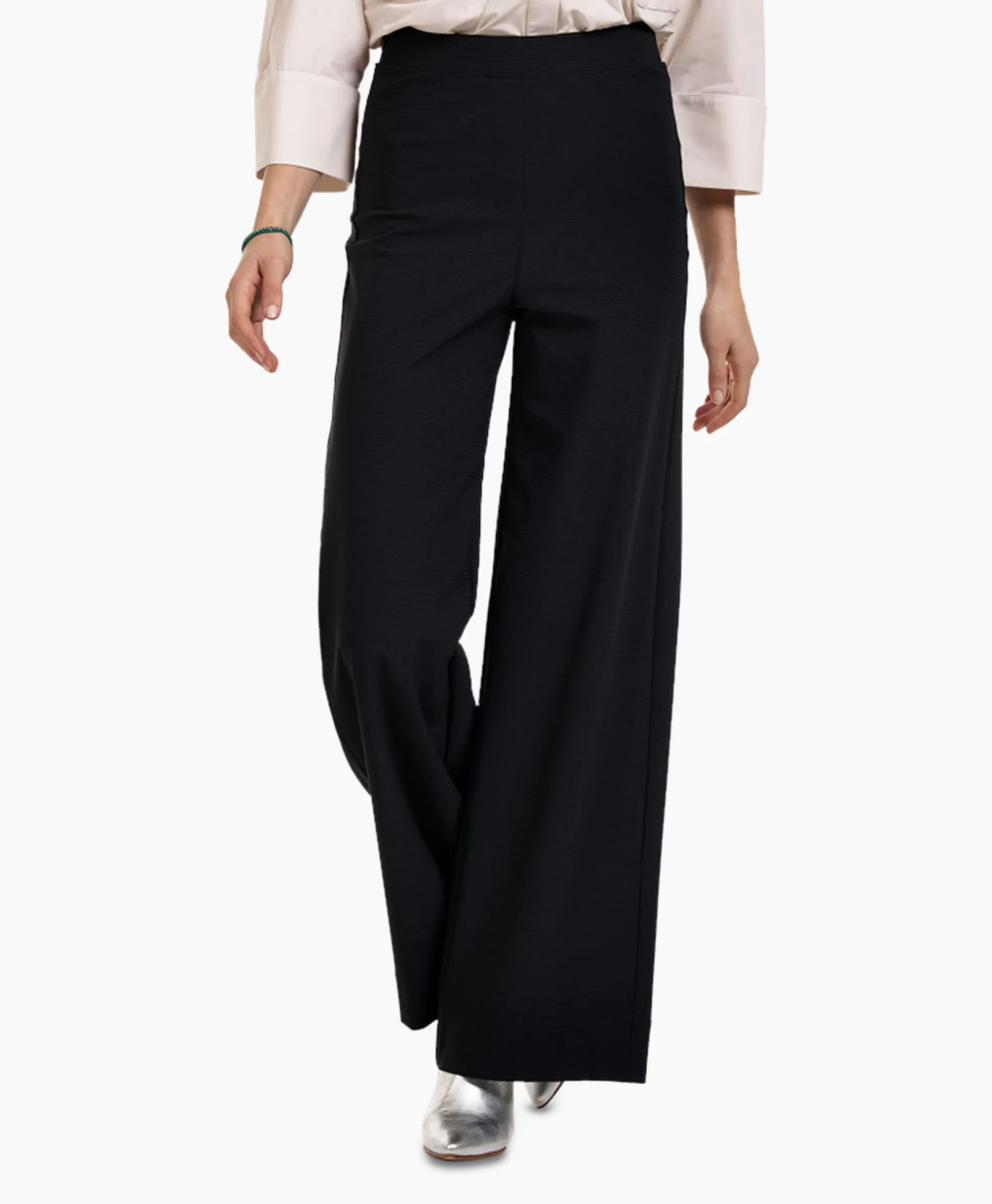 Studio Anneloes Broek Alex Bonded Mesh Trousers Zwart Dessin