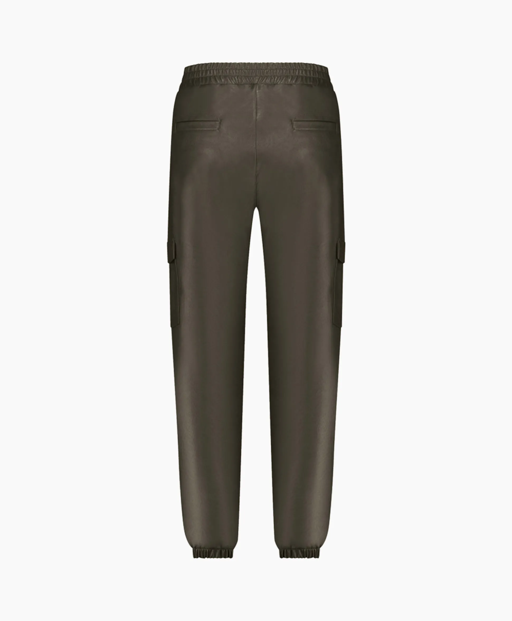Studio Anneloes Broek Evi Leather Cargo Trousers Bruin Dessin