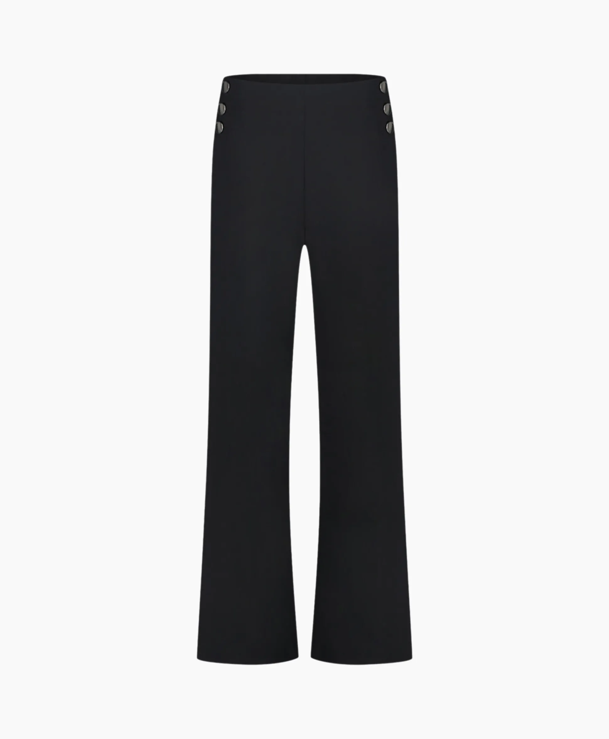 Studio Anneloes Broek Jessy Bonded Button Trousers Zwart Dessin