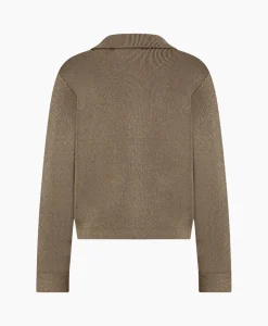 Studio Anneloes Vest Imke Lurex Cardigan Bruin Dessin
