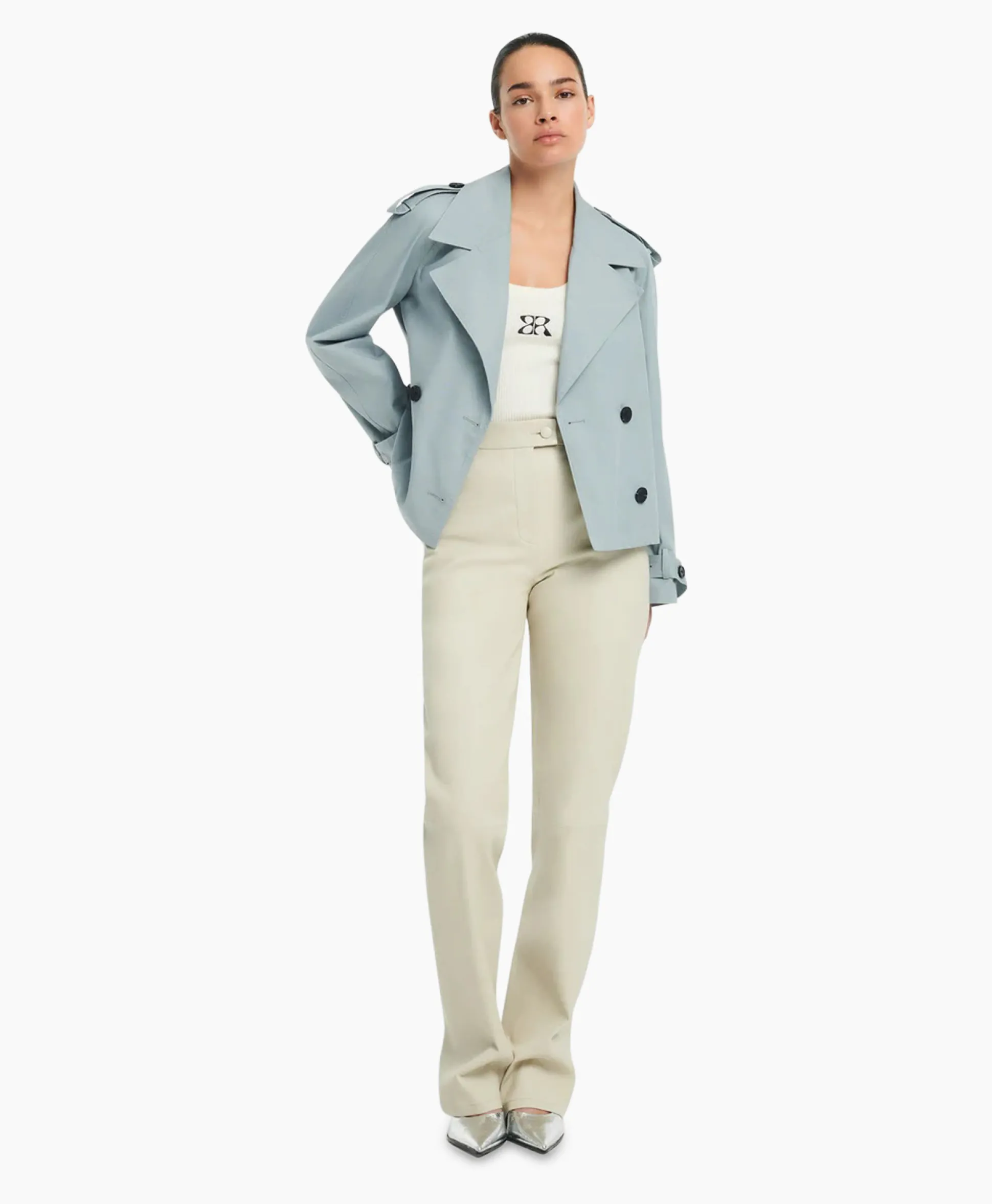 Studioar By Arma Mantel Samora Cotton Twill Blauw
