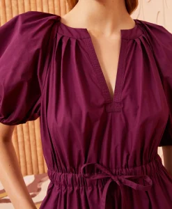 Ulla Johnson Midi Jurk Olina Bordeaux