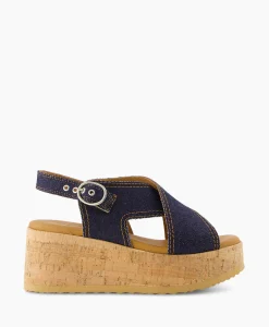 Via Vai Sandaal Met Hak Sissel Capri Blauw