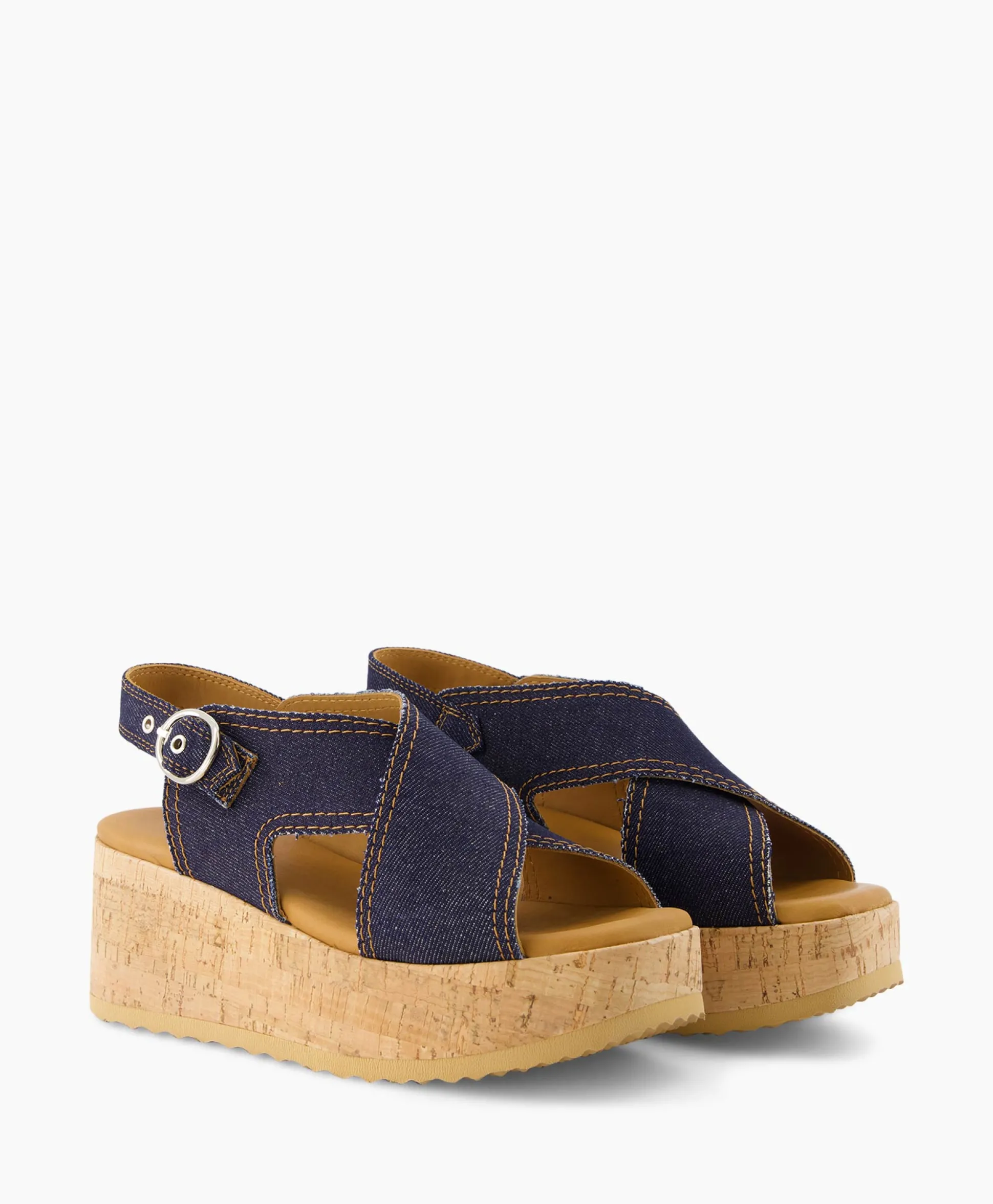 Via Vai Sandaal Met Hak Sissel Capri Blauw