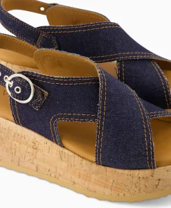 Via Vai Sandaal Met Hak Sissel Capri Blauw