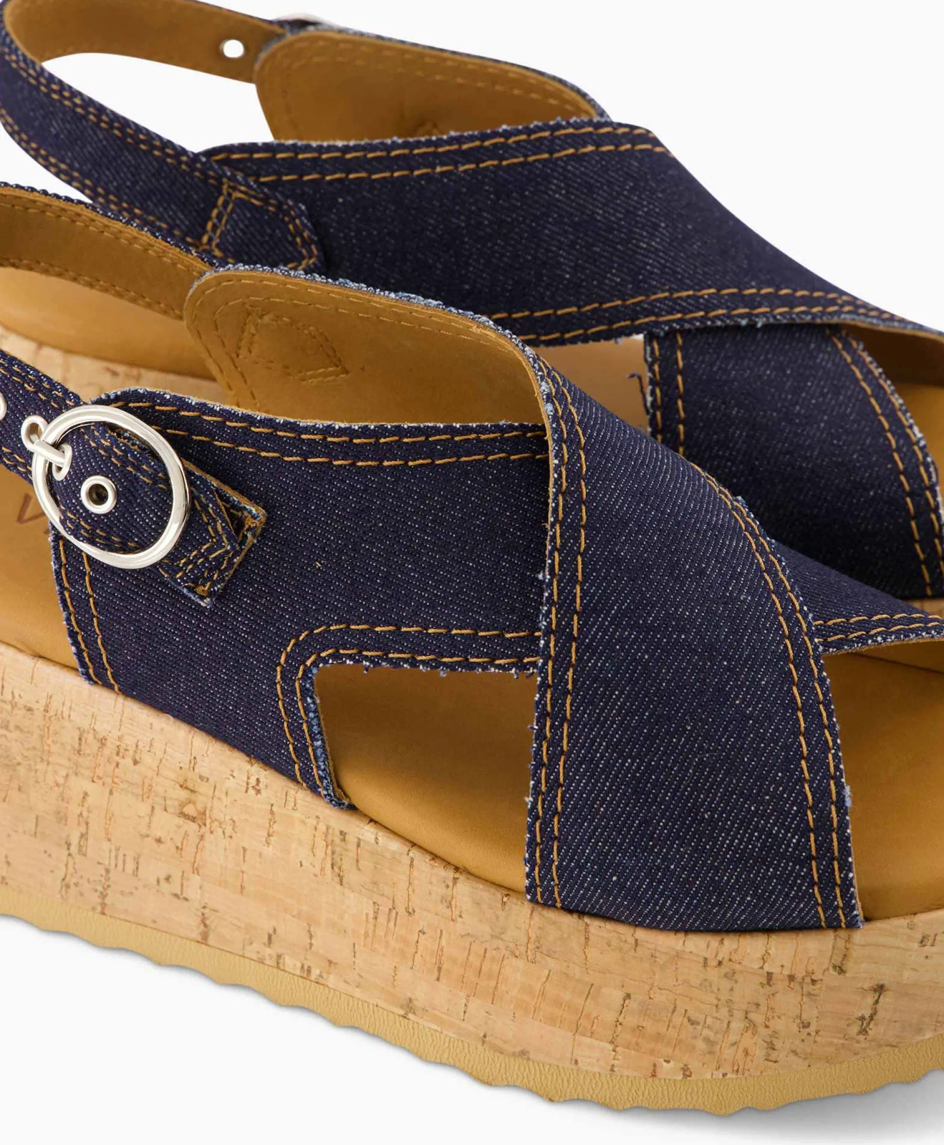 Via Vai Sandaal Met Hak Sissel Capri Blauw