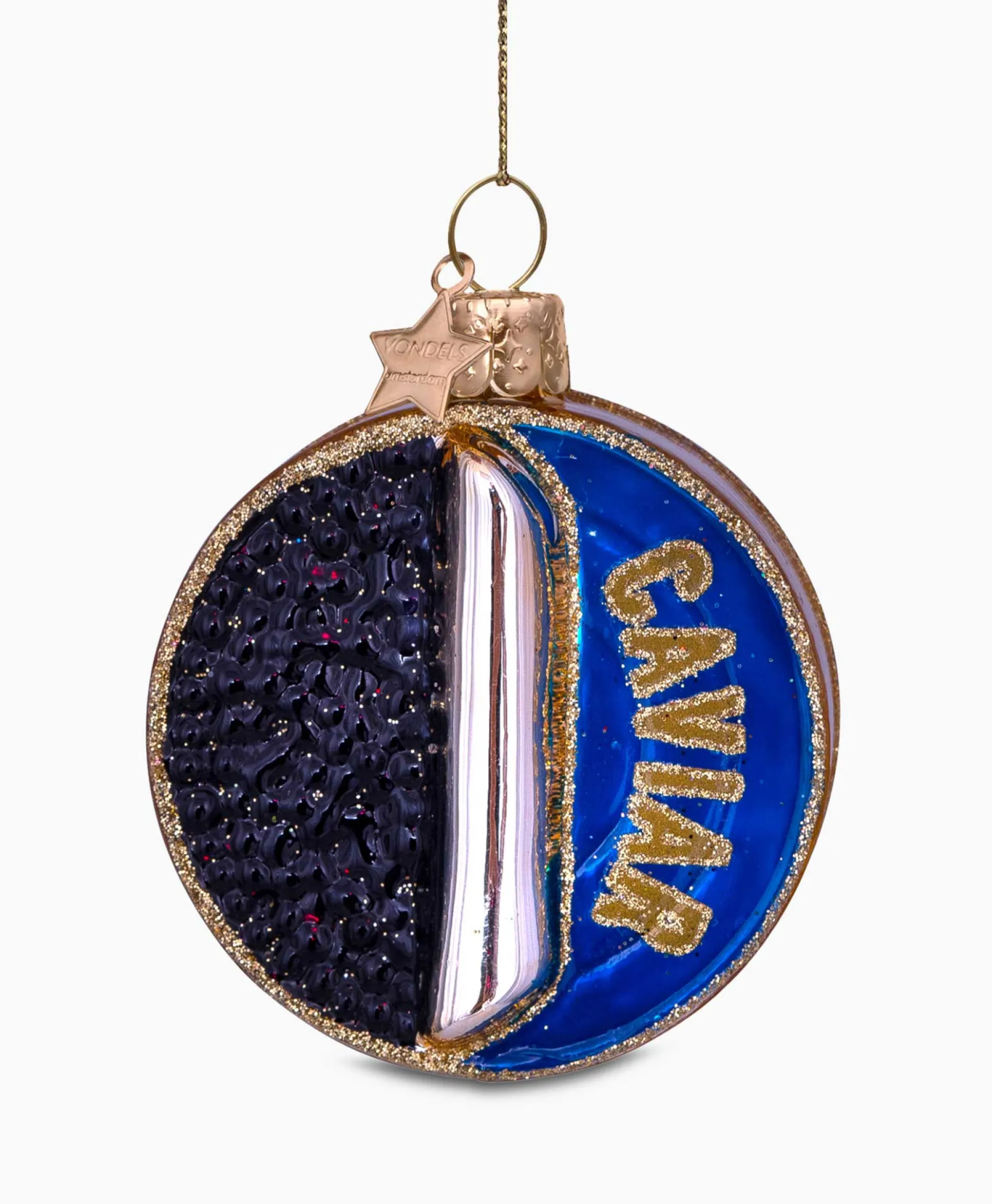 Vondels Vondels Kerstbal Potje Kaviaar Blauw