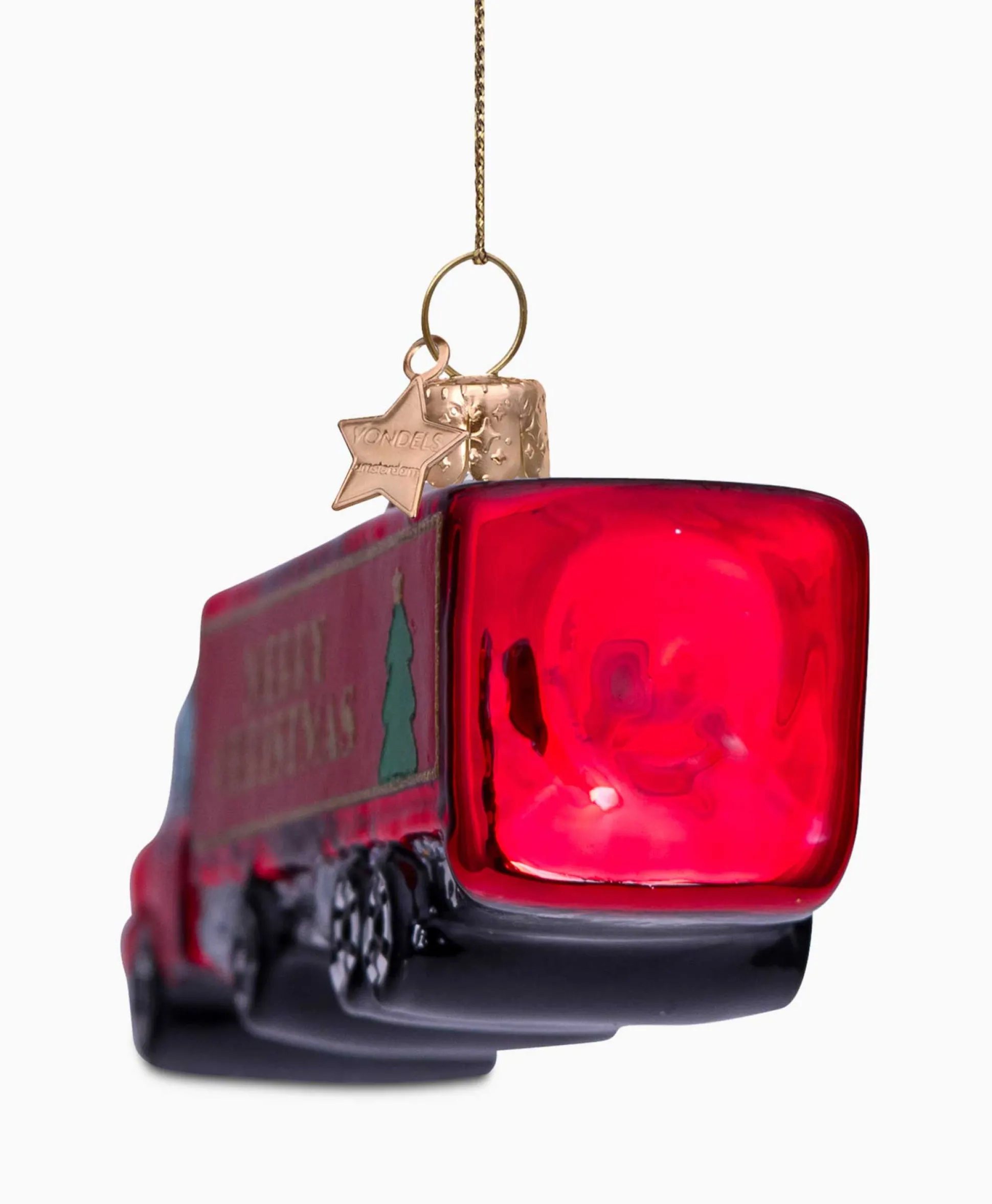 Vondels Vondels Kerstbal Christmas Truck Rood