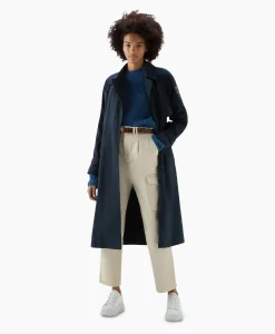 Woolrich Trenchcoat Summer Donker Blauw