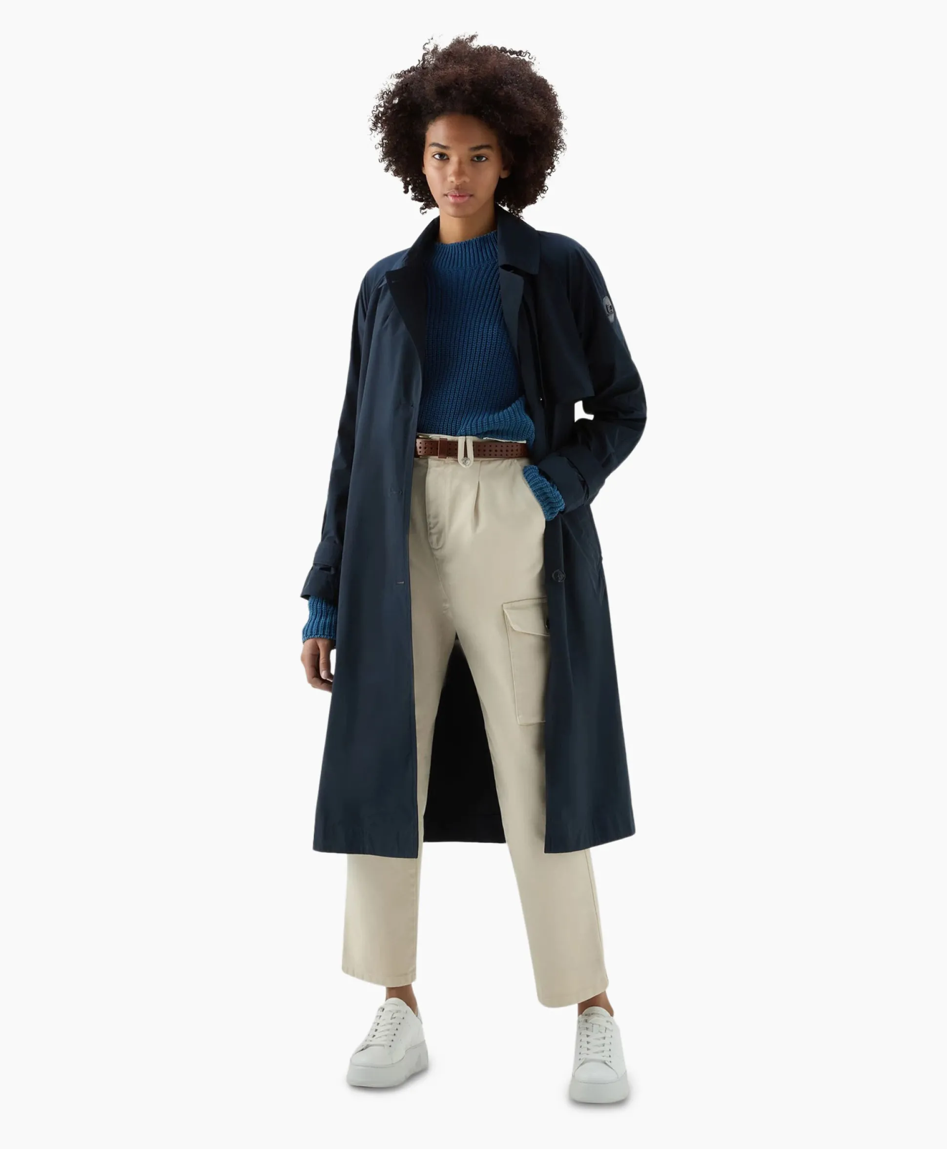 Woolrich Trenchcoat Summer Donker Blauw