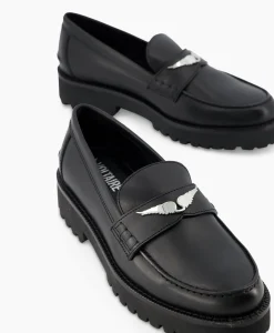 Zadig & Voltaire Loafer Joecassin Semy-Shiny Calfskin Zwart
