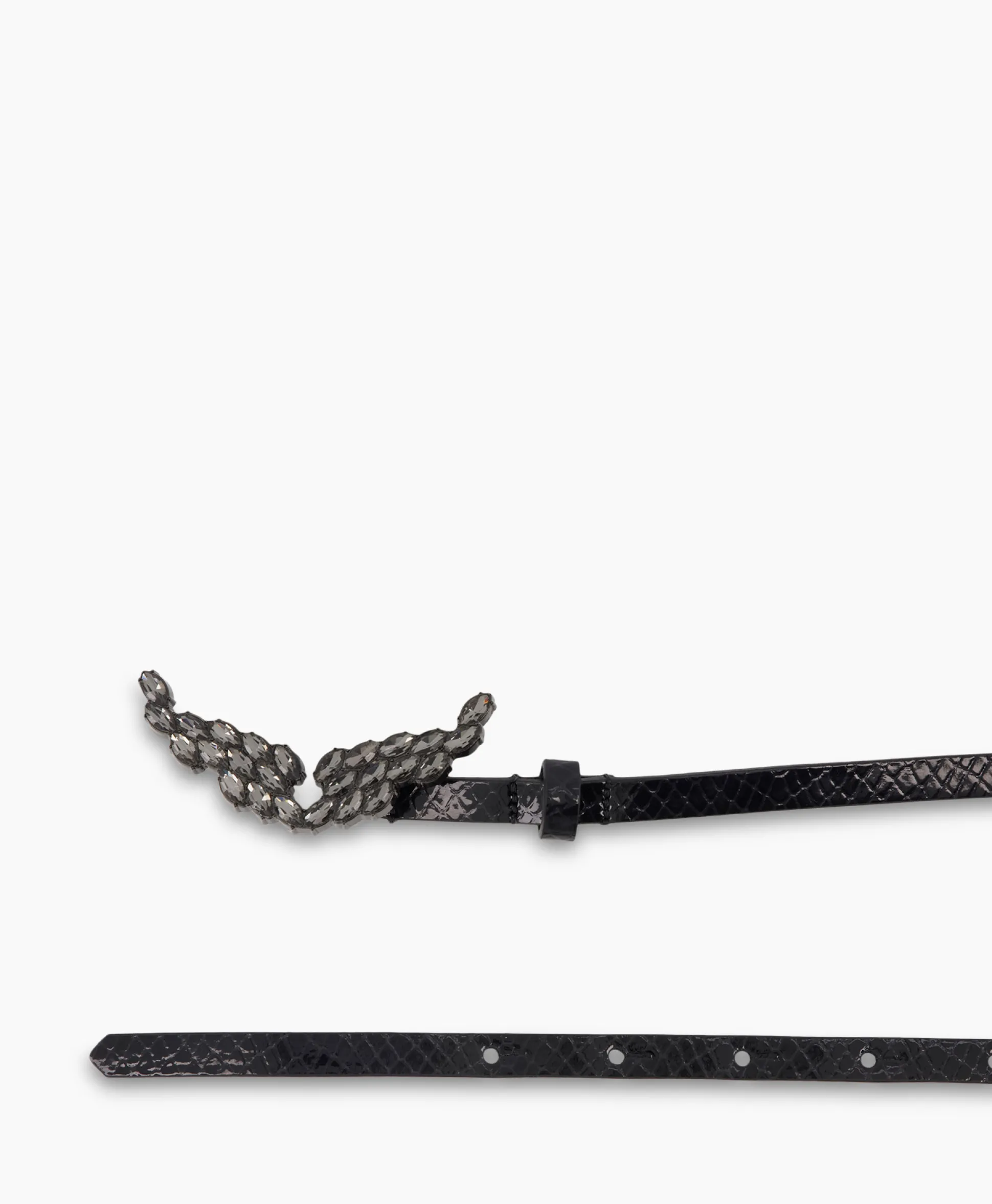 Zadig & Voltaire Riem Rock Glossy Wild + Strass Zwart