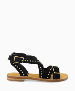 Zadig & Voltaire Sandaal Zonder Hak Cecilia Caprese Suede + Studs Zwart