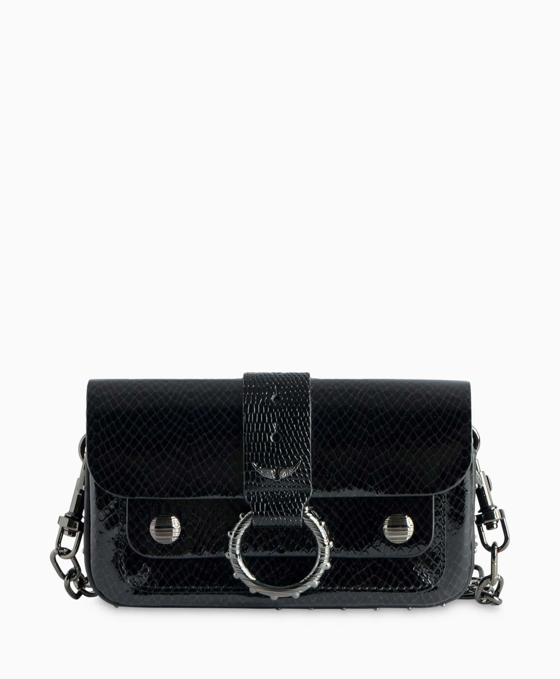 Zadig & Voltaire Schouder / Hand Tas Kate Wallet Glossy Wild Emboss Zwart