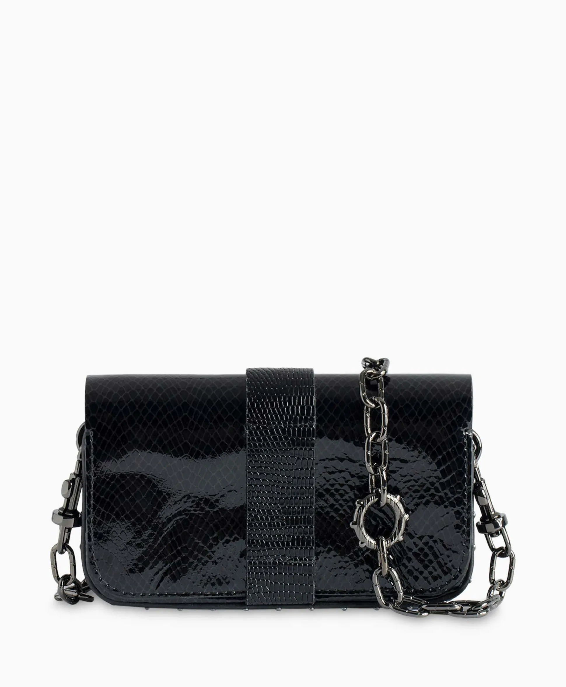 Zadig & Voltaire Schouder / Hand Tas Kate Wallet Glossy Wild Emboss Zwart