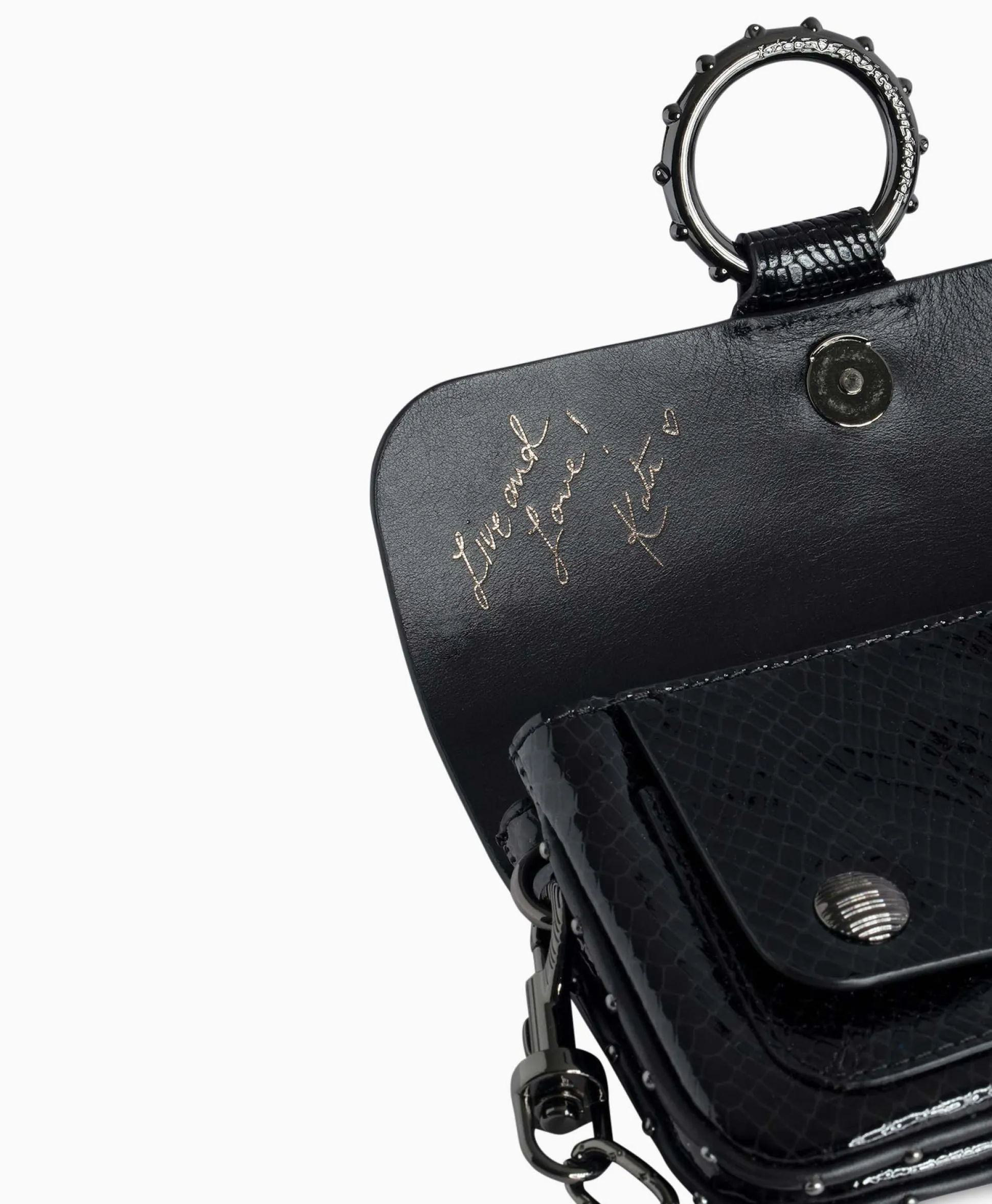 Zadig & Voltaire Schouder / Hand Tas Kate Wallet Glossy Wild Emboss Zwart