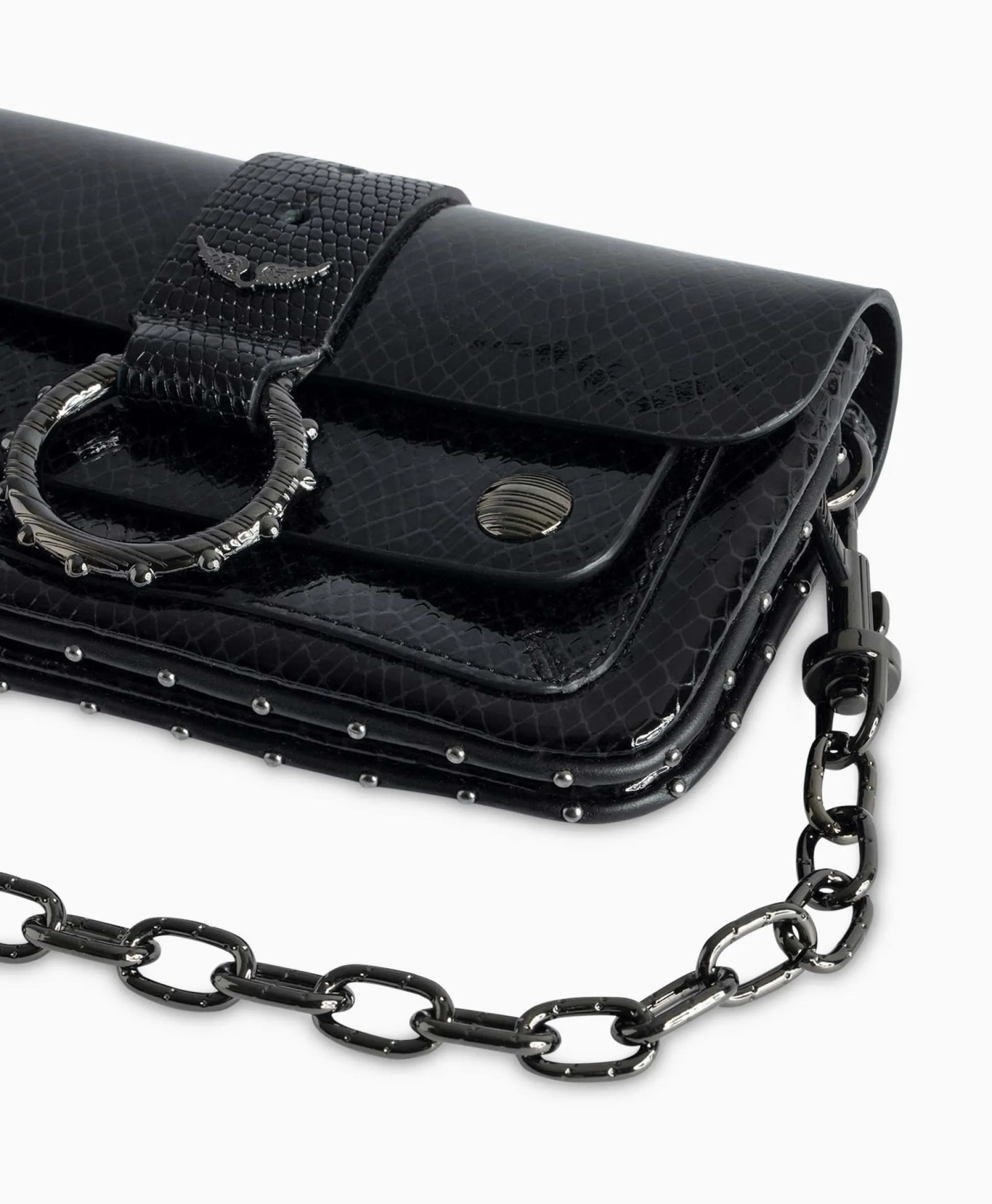 Zadig & Voltaire Schouder / Hand Tas Kate Wallet Glossy Wild Emboss Zwart