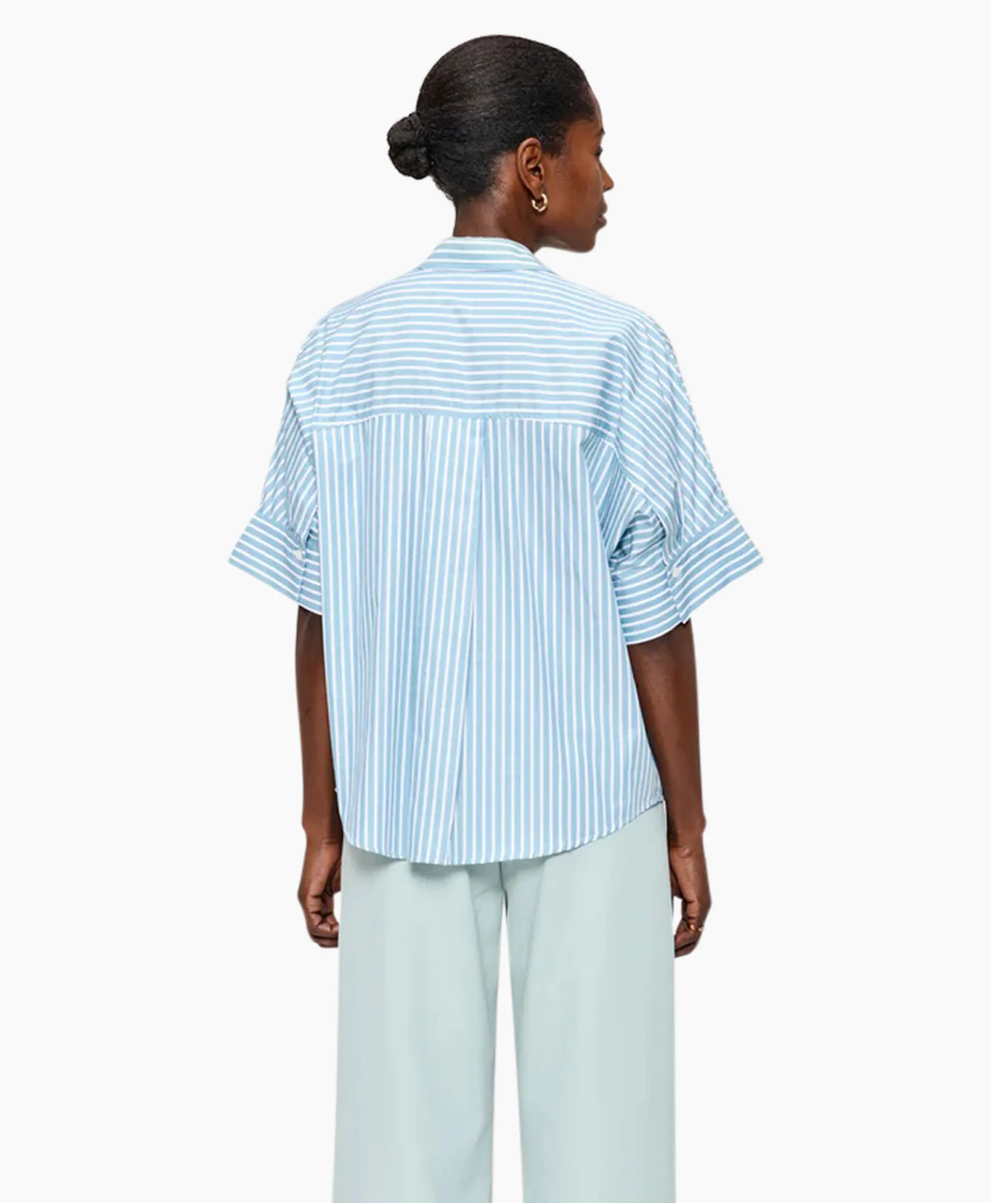 Zenggi Blouse Stripe Boxy Licht Groen