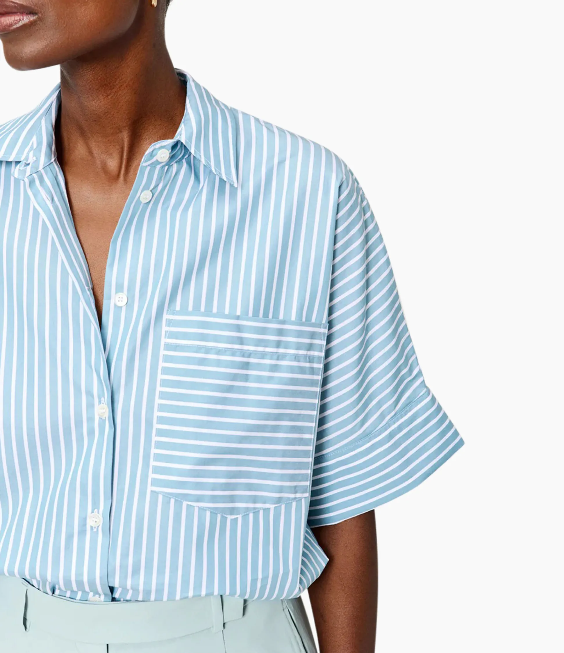 Zenggi Blouse Stripe Boxy Licht Groen