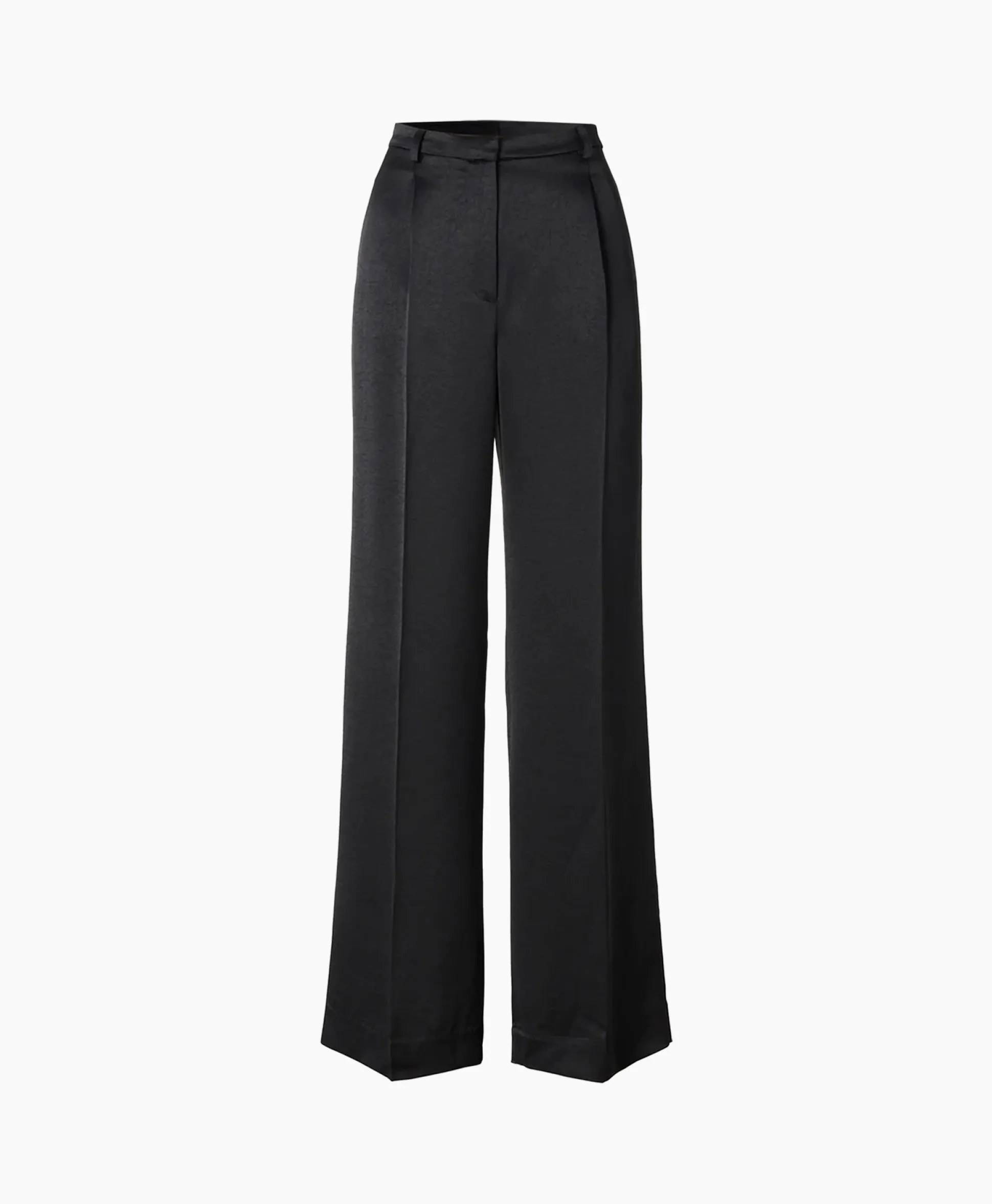 Zenggi Pantalon Wide Leg Satin Zwart