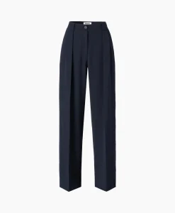 Zenggi Pantalon Wide Pleated Donker Blauw