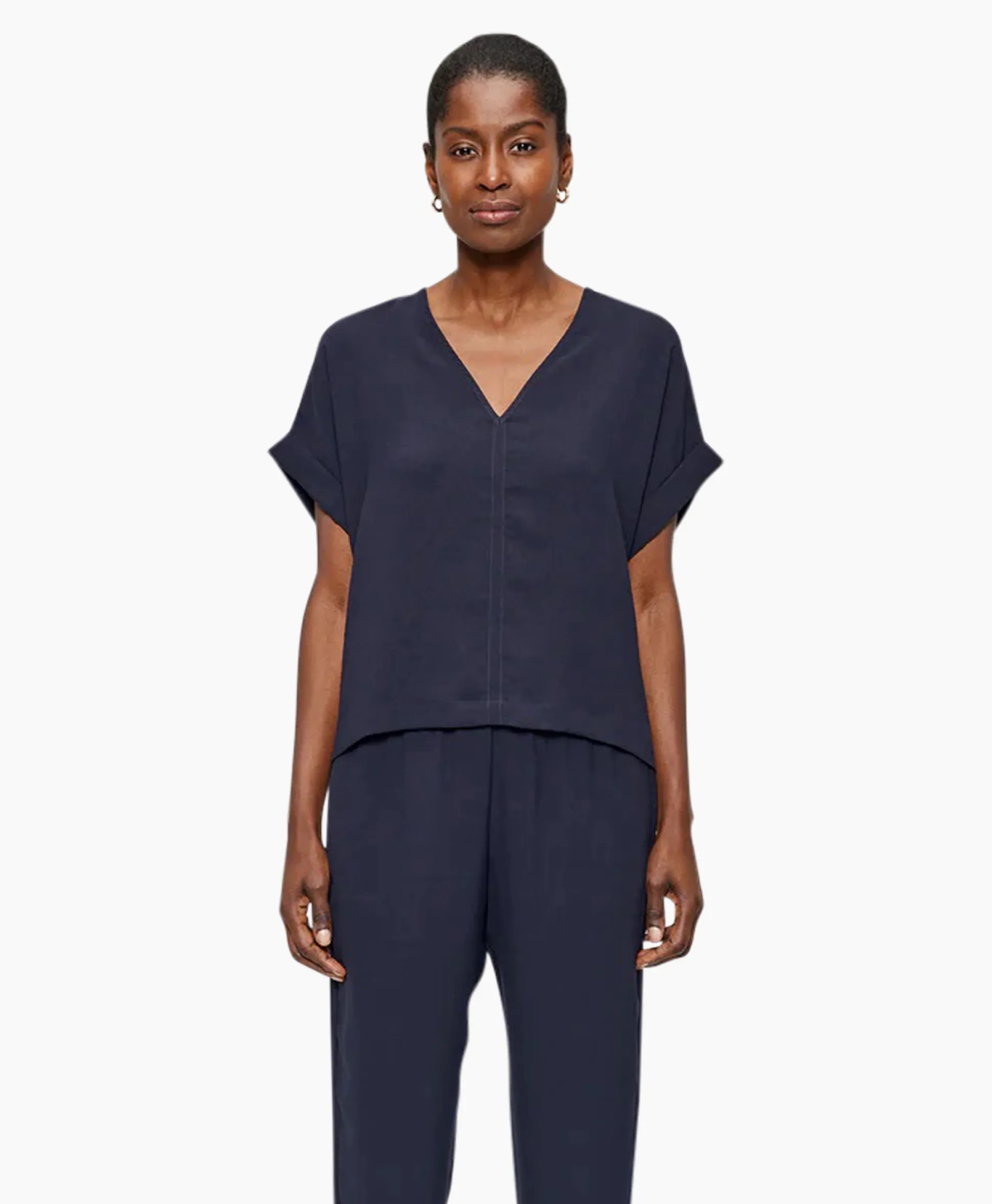 Zenggi Top Fluid V-Neck Donker Blauw