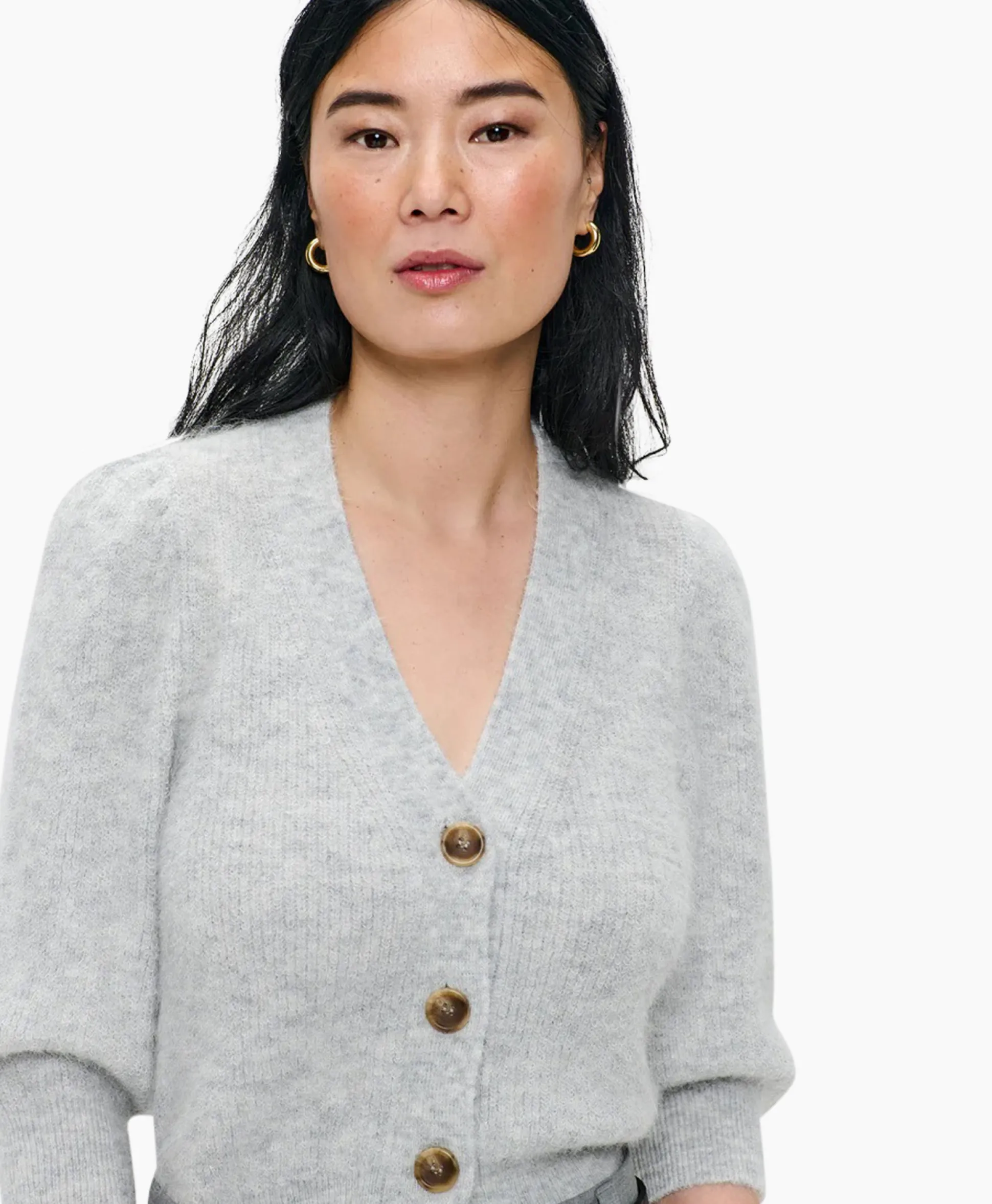 Zenggi Vest Cropped 3/4 Sleeve Licht Grijs