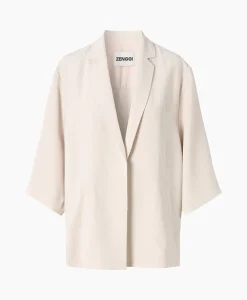Zenggi Vest Japanse Crepe Kimono Off White